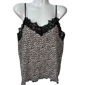 Everleigh Cami S Animal Print Crinkle Release Lace Sexy Feminine Flirty Clubbing